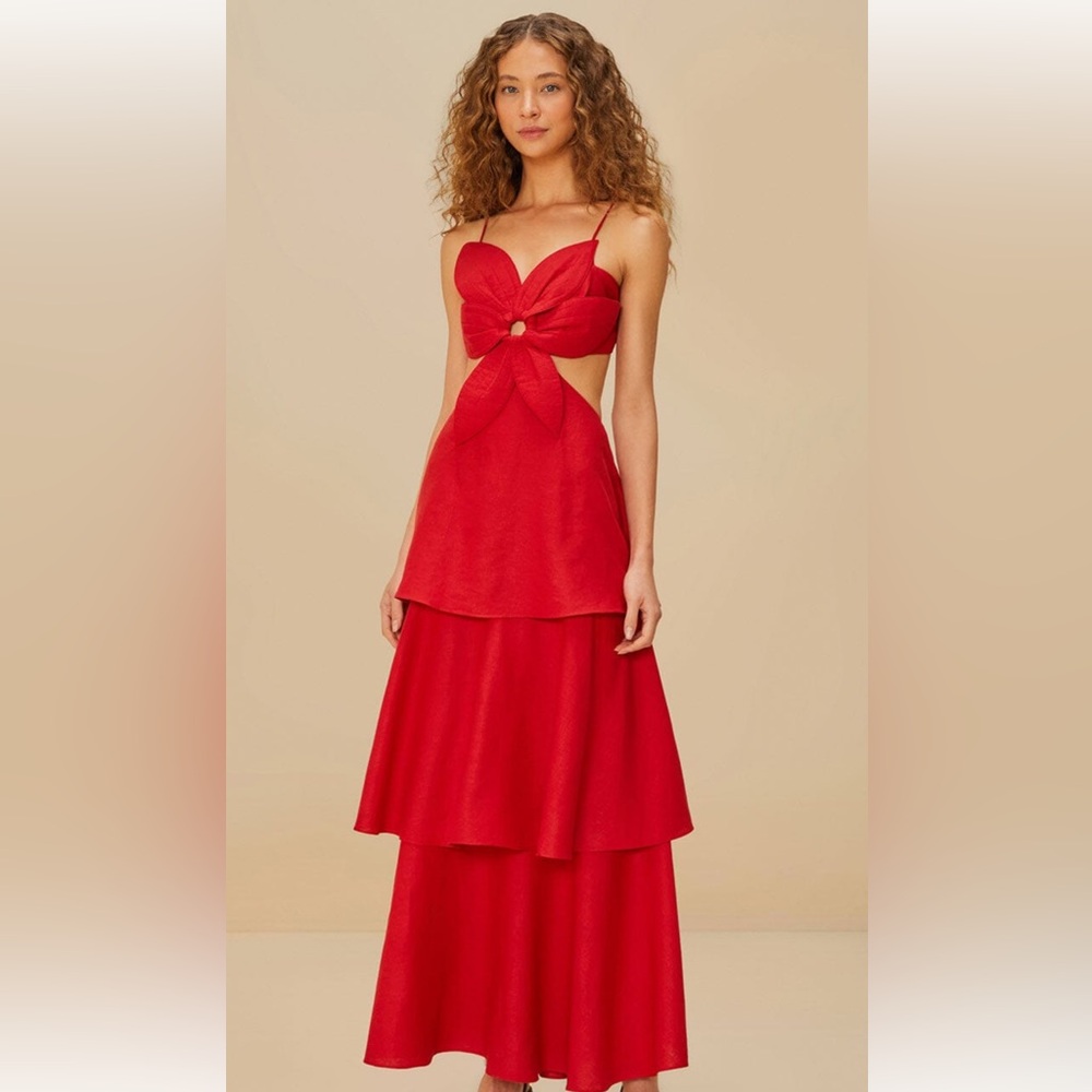 Farm Rio Floral Cut Out Dress